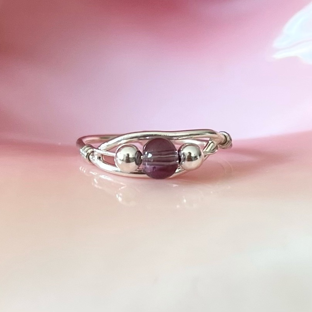 Sterling Silver Amethyst Midi Ring Toe Ring